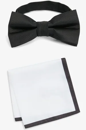 Next /White Bow Tie And Pocket Square Set