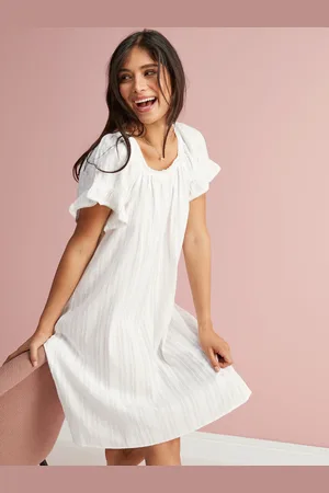 Next Square Neck Ruffle Cotton 100% Cotton Nightie Slip