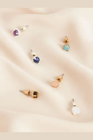 Next Gold Plated/ Plated Semi Precious Stone Stud Earrings