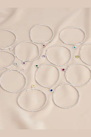 Next Sterling Hexagon Birthstone Beady Bracelet