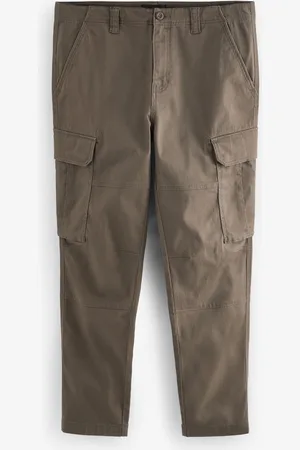 Next Mushroom Slim Fit Cotton Stretch Cargo Trousers
