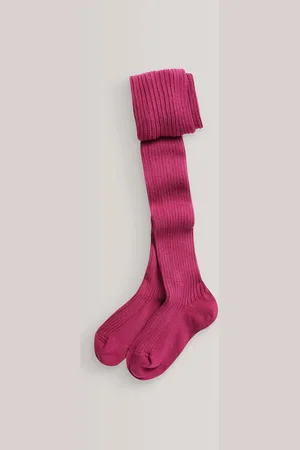 Next Magenta Cotton Rich Rib Tights