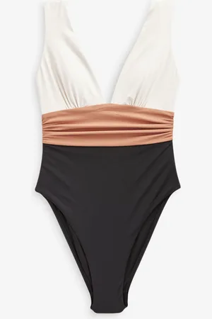 Next /Ecru/Beige Plunge Tummy Control Swimsuit