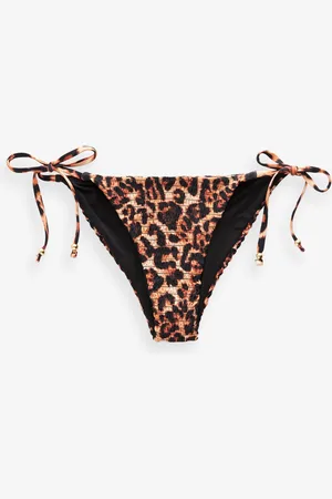 Next Leopard Print Shirred Bikini Bottoms