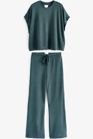 Next Teal Knitted Short Sleeve Lounge Set