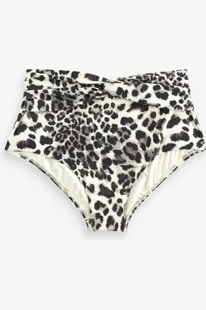 Next /Cream Leopard High Waist Twist Bikini Bottoms