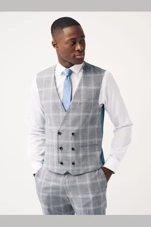 Next Light Regular Fit Check Suit Waistcoat