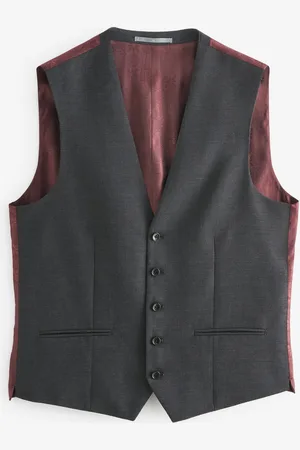Next Charcoal Signature Tollegno Suit Waistcoat