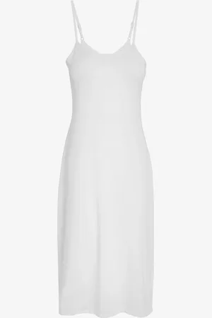 Next /White Long Naturally Cooling Cotton Midi Slips 2 Pack