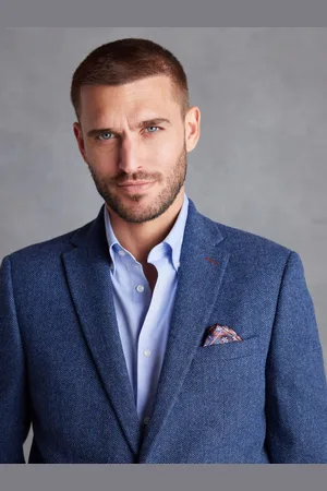 Next Regular Fit Nova Fides Signature Herringbone Wool Blazer