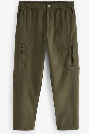 Next Khaki Stretch Utility Zip Detail Cargo Trousers