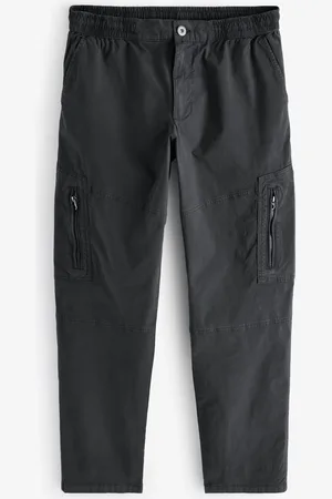 Next Charcoal Stretch Utility Zip Detail Cargo Trousers