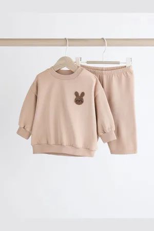 Next Beige Bunny Baby Sweatshirt and Joggers Set (0mths-2yrs)