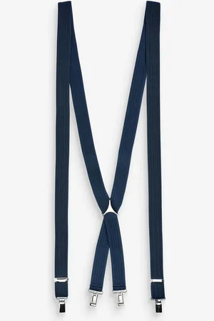Next Blue Herringbone Slim Braces