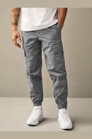 Next Light Grey Regular Tapered Fit Stretch Utility Cargo Trousers