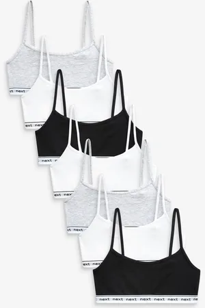 Next /Grey/White 7 Pack Strappy Crop Tops (5-16yrs)