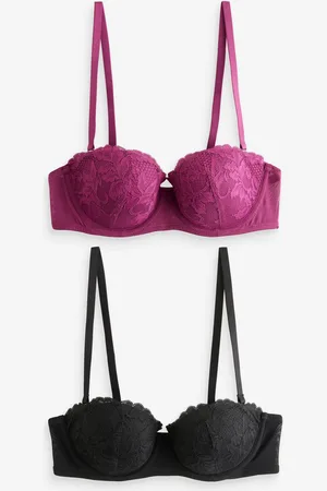 Next Plum Purple/ Lace Light Pad Strapless Multiway Bras 2 Pack A-E