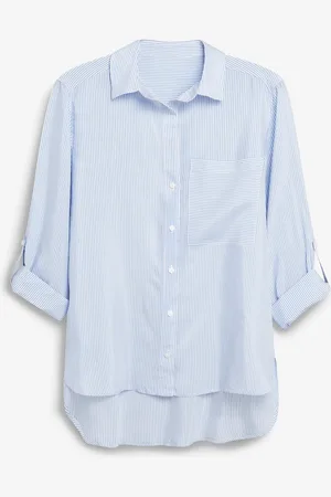 Next Blue/ Stripe Long Sleeve Smart Shirt