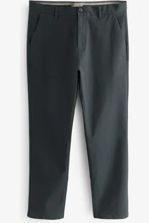 Next Charcoal Straight Fit Stretch Chinos Trousers