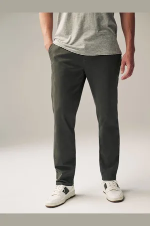 Next Khaki Straight Fit Stretch Chinos Trousers