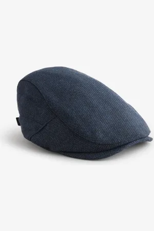 Next Blue Wool Blend Flat Cap