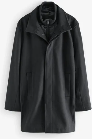 Next Wool Blend Mock Gilet Herringbone Padded Coat