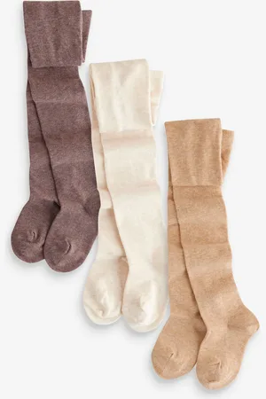 Next Cream/ 3 Pack Cotton Rich Tights