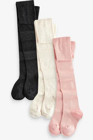 Next Pink Cream and Dark 3 Pack Cotton Rich Tights