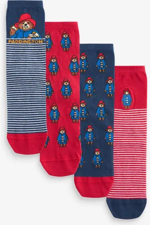 Next Blue/Red Paddington Bear Ankle Socks 4 Pack