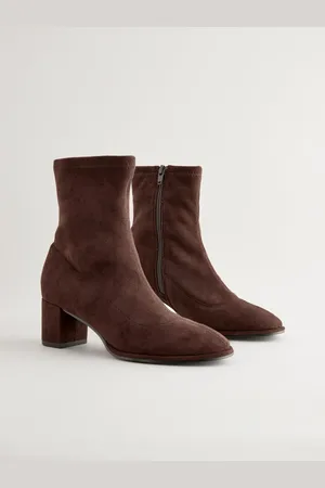 Next Chocolate Standard/Wide Fit Forever Comfort Ankle Sock Boots