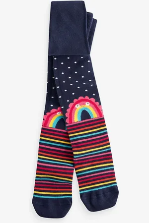 Next Blue Cotton Rich Rainbow Tights