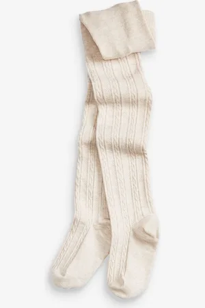Next Oatmeal Cotton Rich Cable Tights