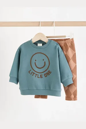 Next Teal Face Baby Sweatshirt and Joggers Set