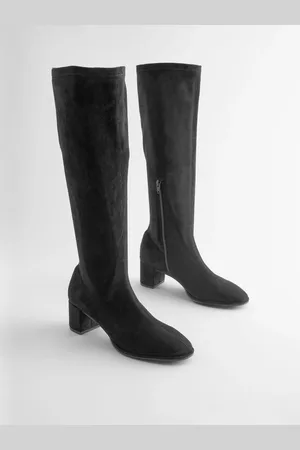 Next Extra Wide Fit Forever Comfort Sock Block Knee High Boots