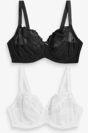 Next /White Non Pad Balcony DD+ Lace Bras 2 Pack