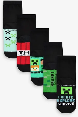 Next Minecraft 5 Pack Cotton Rich Socks