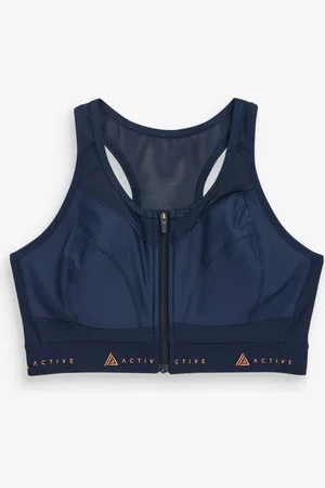 Next Blue Active Sports Zip Front Dry Tech High Impact Bra DD+