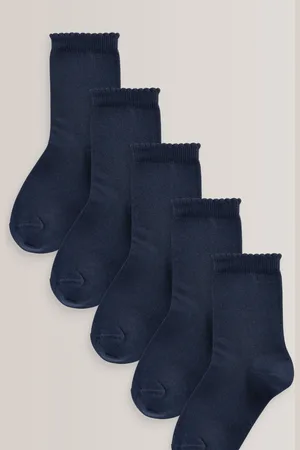 Next Blue 5 Pack Cotton Rich School Ankle Socks