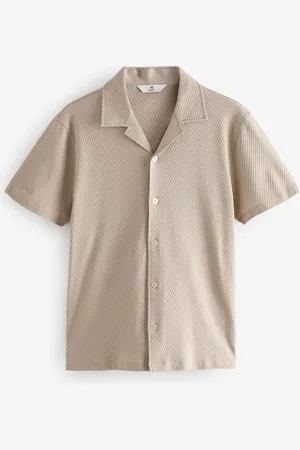 Next Slim Fit Textured Diagonal Jersey 100% Cotton Shirt