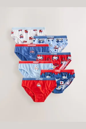 Next Red/ Emergency Vehicles 100% Cotton Briefs 7 Pack (1.5-10yrs)