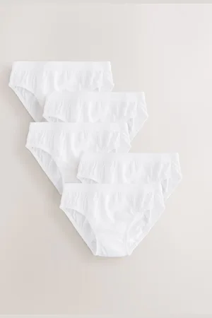 Next Jacquard Waistband 100% Cotton Briefs 5 Pack (1.5-16yrs)