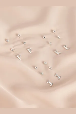 Next Tone Initial Stud Pack Earrings