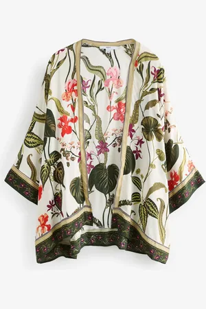 Next Botanical Floral Short Kimono Cover-Up