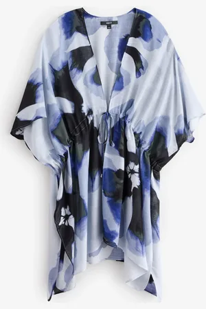 Next Abstract Floral Print Longline Tie Waist Kimono Cover-Up
