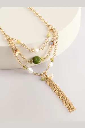 Next Tone Beaded Tassel Necklace