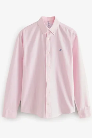 Next Pink/ 100% Cotton Stripe Long Sleeve Oxford Shirt