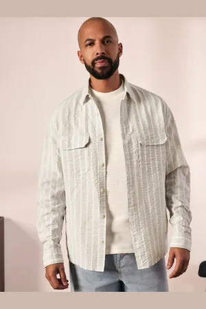 Next Long Sleeve Seersucker Stripe Shirt