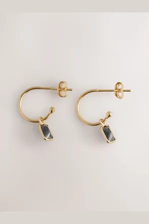 Next Gold Plated Sterling Charm Hoop Earrings