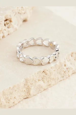 Next Sterling Mother Of Pearl Heart Ring