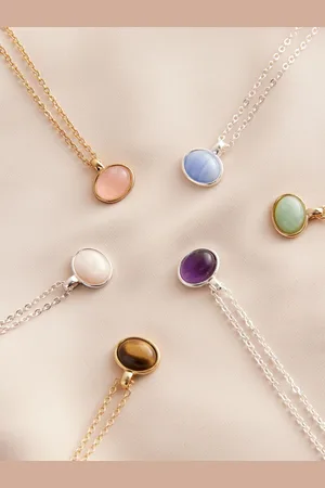 Next Gold Tone/ Tone Plated Semi Precious Stone Necklace